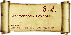 Breitenbach Levente névjegykártya